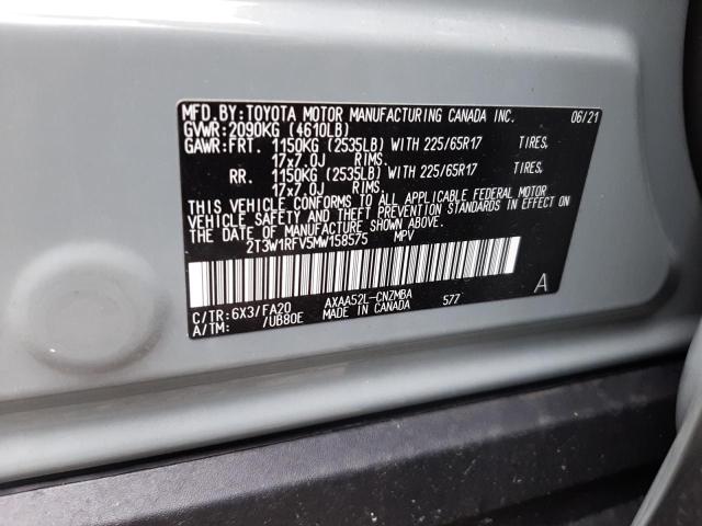 Photo 10 from auction – 2021 TOYOTA RAV4 XLE with VIN 2T3W1RFV5MW158575