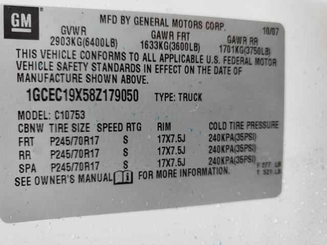 Photo 10 from auction – 2008 CHEVROLET SILVERADO with VIN 1GCEC19X58Z179050
