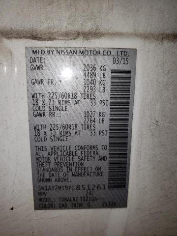 Photo 10 from auction – 2015 NISSAN ROGUE with VIN 5N1AT2MT9FC851261