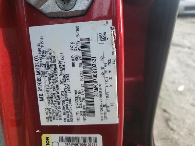 Photo 10 from auction – 2013 FORD FUSION SE with VIN 3FA6P0H70DR103521