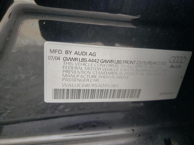 Photo 10 from auction – 2005 AUDI A4 1.8T with VIN WAUJC68E95A045385