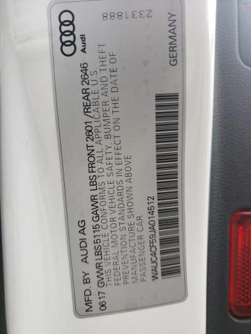 Photo 10 from auction – 2018 AUDI S5 PRESTIG with VIN WAUC4CF59JA014512