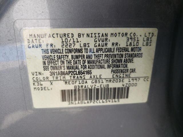 Photo 10 from auction – 2012 NISSAN SENTRA 2.0 with VIN 3N1AB6AP2CL654165