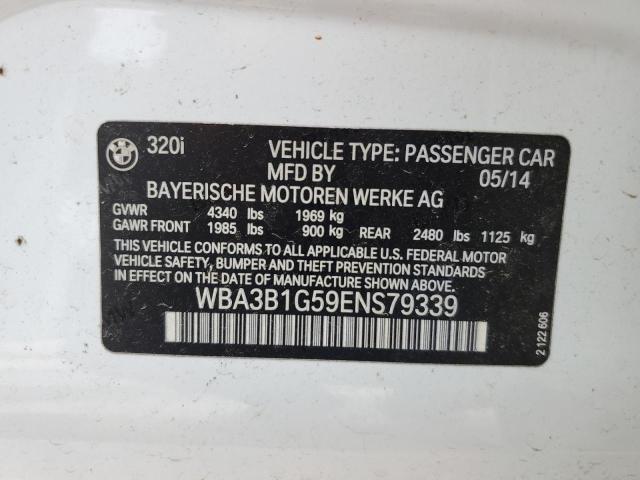 Photo 10 from auction – 2014 BMW 320 I with VIN WBA3B1G59ENS79339