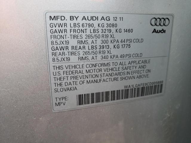 Foto 10 de la subasta – 2012 AUDI Q7 PREMIUM con VIN WA1LGAFE9CD005688