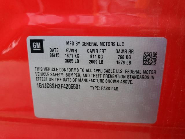 Photo 10 from auction – 2015 CHEVROLET SONIC LT with VIN 1G1JC6SH2F4206531