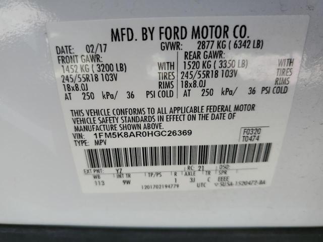Photo 10 from auction – 2017 FORD EXPLORER P with VIN 1FM5K8AR0HGC26369