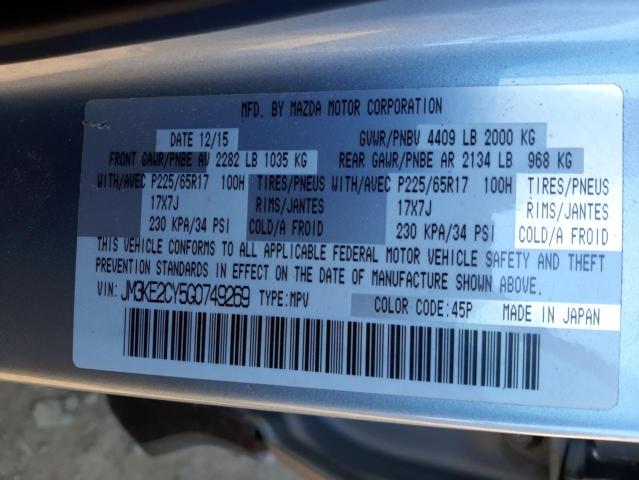 Photo 10 from auction – 2016 MAZDA CX-5 TOURI with VIN JM3KE2CY5G0749269