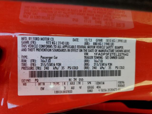Photo 10 from auction – 2014 FORD FOCUS SE with VIN 1FADP3F27EL227642