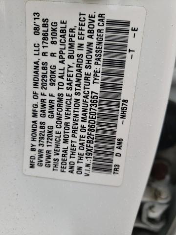 Photo 10 from auction – 2013 HONDA CIVIC EX with VIN 19XFB2F86DE073657
