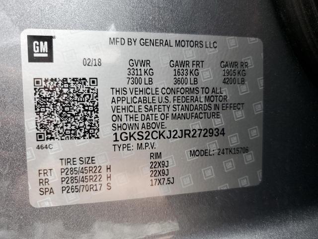 Photo 10 from auction – 2018 GMC YUKON DENA with VIN 1GKS2CKJ2JR272934