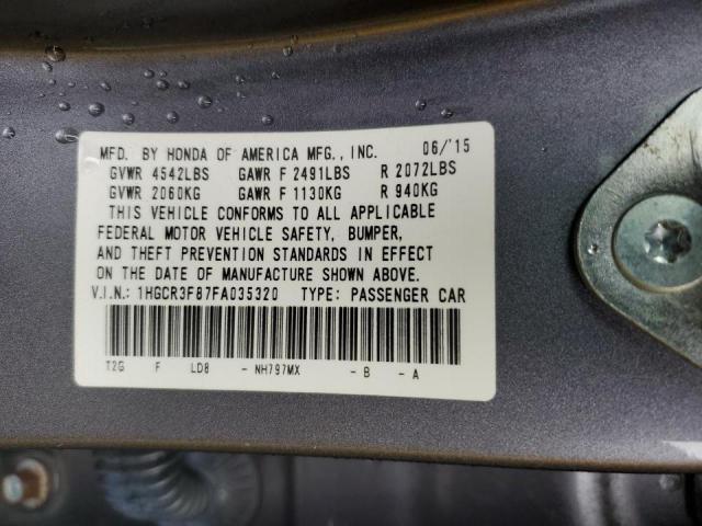 Photo 10 from auction – 2015 HONDA ACCORD EXL with VIN 1HGCR3F87FA035320