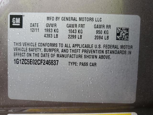 Photo 10 from auction – 2012 CHEVROLET MALIBU 1LT with VIN 1G1ZC5E02CF246837