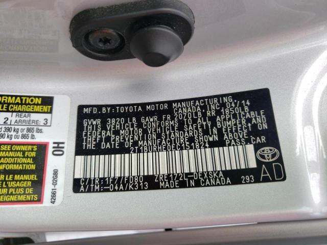 Photo 10 from auction – 2014 TOYOTA COROLLA L with VIN 2T1BURHE0EC151824