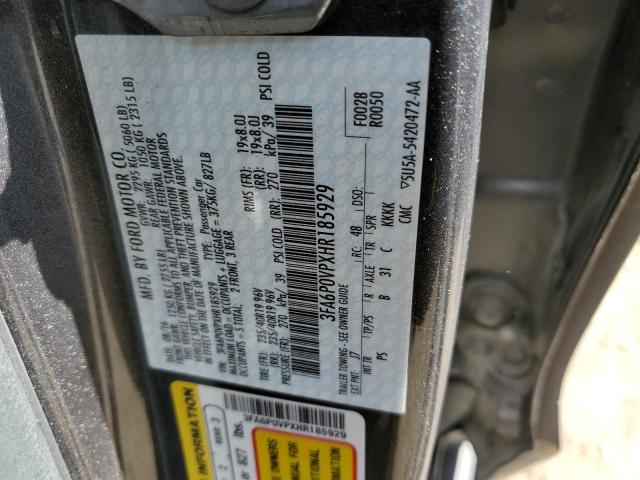Photo 10 from auction – 2017 FORD FUSION SPO with VIN 3FA6P0VPXHR185929
