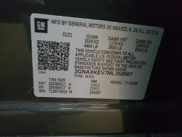 Photo 10 from auction – 2021 CHEVROLET EQUINOX LT with VIN 3GNAXKEV7ML352007
