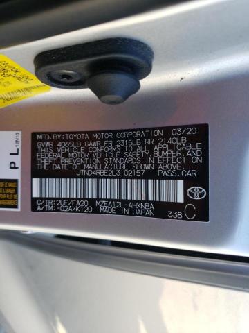 Photo 10 from auction – 2020 TOYOTA COROLLA SE with VIN JTND4RBE2L3102157