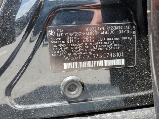Photo 10 from auction – 2011 BMW 528 I with VIN WBAFR1C52BC748101