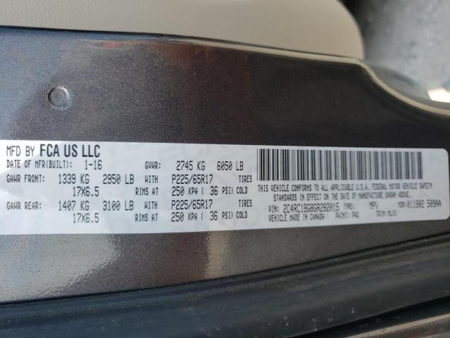 Photo 10 from auction – 2016 CHRYSLER TOWN & COU with VIN 2C4RC1BG8GR282015