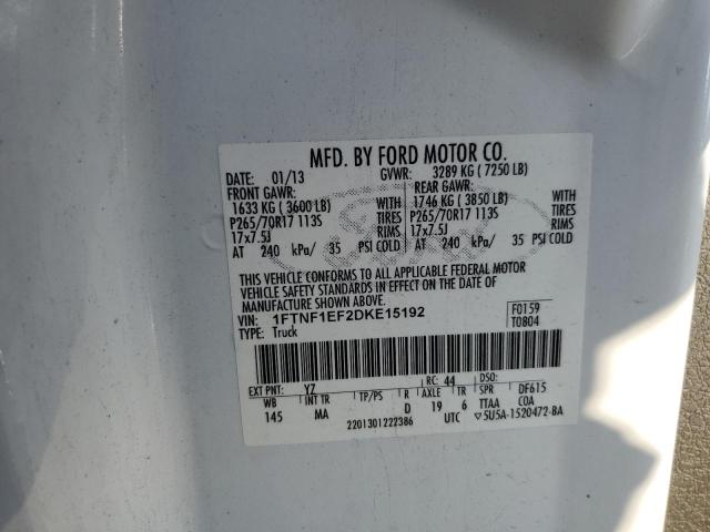 Photo 10 from auction – 2013 FORD F150 with VIN 1FTNF1EF2DKE15192