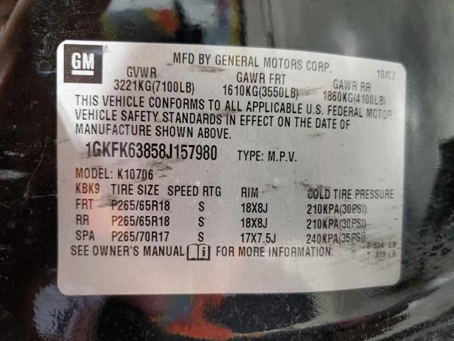 Photo 10 from auction – 2008 GMC YUKON DENA with VIN 1GKFK63858J157980