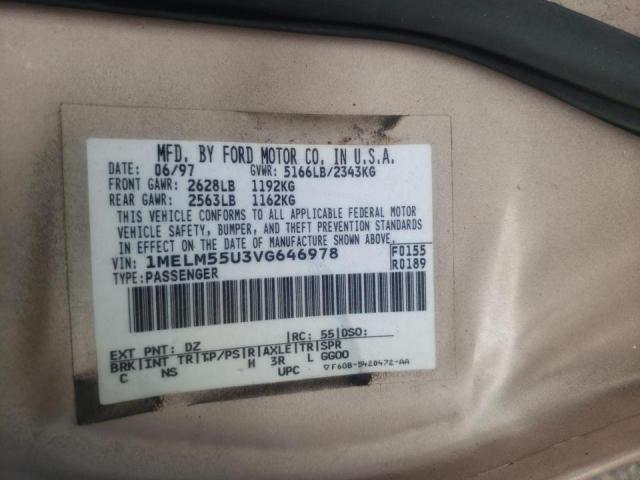 Photo 10 from auction – 1997 MERCURY SABLE GS with VIN 1MELM55U3VG646978