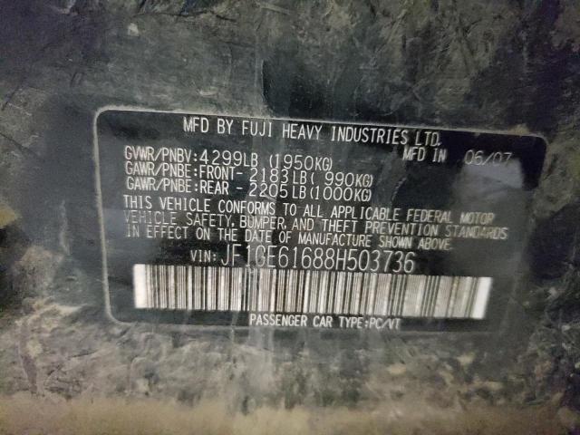 Photo 10 from auction – 2008 SUBARU IMPREZA 2. with VIN JF1GE61688H503736