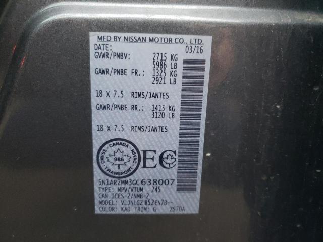 Photo 10 from auction – 2016 NISSAN PATHFINDER with VIN 5N1AR2MM3GC638007