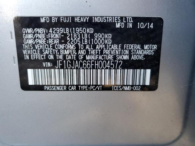 Photo 10 from auction – 2015 SUBARU IMPREZA PR with VIN JF1GJAC66FH004572