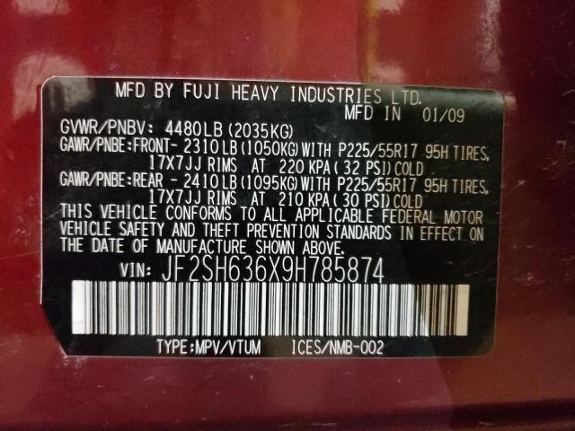 Photo 10 from auction – 2009 SUBARU FORESTER 2 with VIN JF2SH636X9H785874