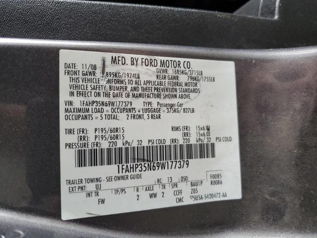 Photo 10 from auction – 2009 FORD FOCUS SE with VIN 1FAHP35N69W177379