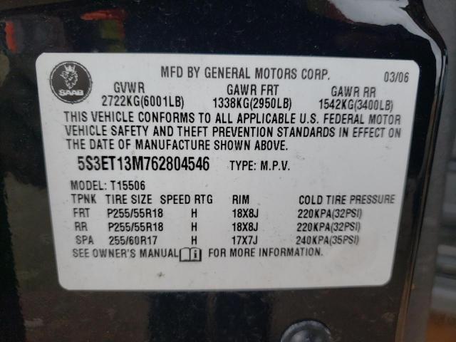 Photo 10 from auction – 2006 SAAB 9-7X ARC with VIN 5S3ET13M762804546