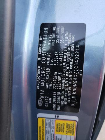 Photo 10 from auction – 2012 KIA SEDONA LX with VIN KNDMG4C71C6492214