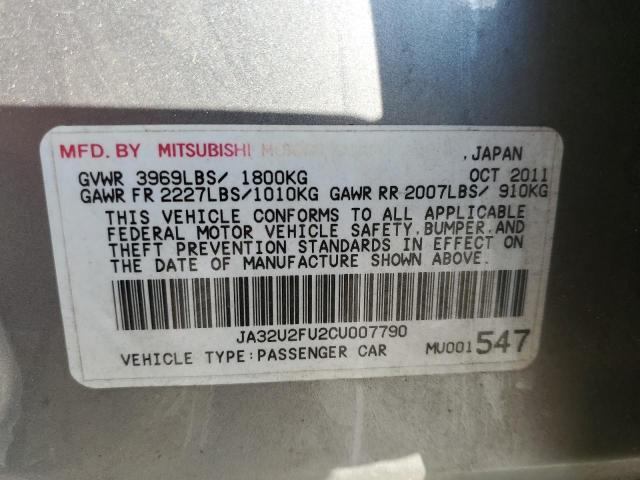 Photo 10 from auction – 2012 MITSUBISHI LANCER ES/ with VIN JA32U2FU2CU007790