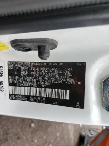 Photo 10 from auction – 2012 TOYOTA SIENNA LE with VIN 5TDKK3DC4CS178262