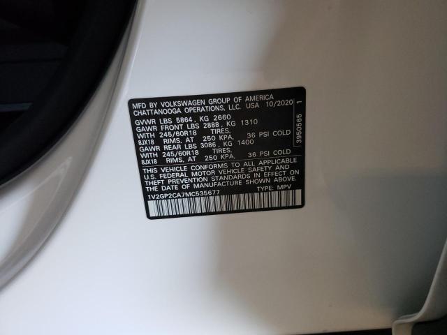 Photo 10 from auction – 2021 VOLKSWAGEN ATLAS S with VIN 1V2GP2CA7MC535677