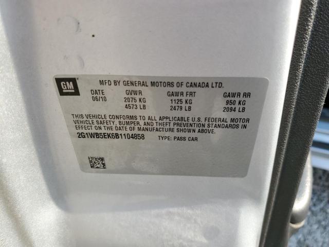 Photo 10 from auction – 2011 CHEVROLET IMPALA LT with VIN 2G1WB5EK6B1104858