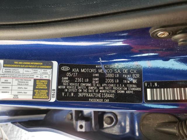 Photo 10 from auction – 2017 KIA FORTE LX with VIN 3KPFK4A71HE158440