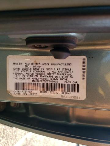 Photo 10 from auction – 2005 TOYOTA COROLLA S with VIN 1NXBR32E35Z385025