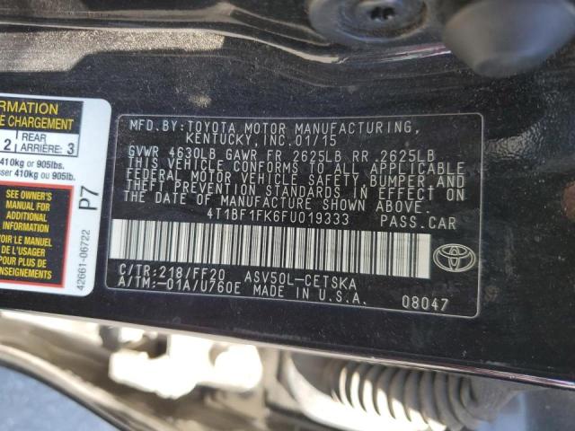 Photo 10 from auction – 2015 TOYOTA CAMRY LE with VIN 4T1BF1FK6FU019333
