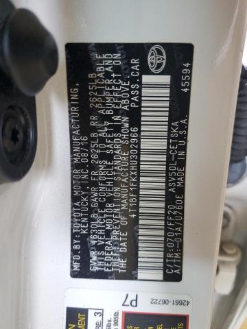 Photo 10 from auction – 2017 TOYOTA CAMRY LE with VIN 4T1BF1FKXHU302966