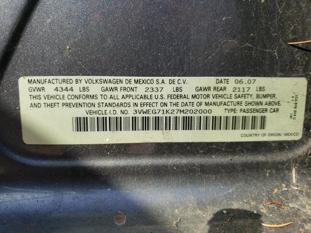 Photo 10 from auction – 2007 VOLKSWAGEN JETTA WOLF with VIN 3VWEG71K27M202000