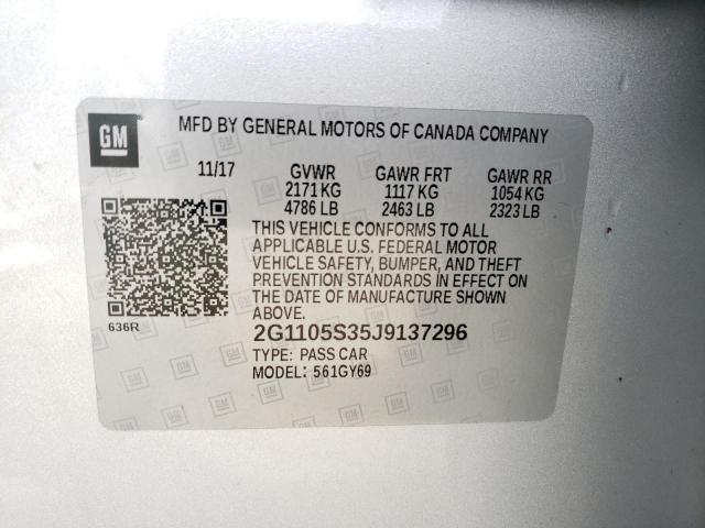 Photo 10 from auction – 2018 CHEVROLET IMPALA LT with VIN 2G1105S35J9137296