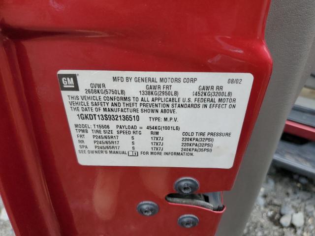 Photo 10 from auction – 2003 GMC ENVOY with VIN 1GKDT13S932136510