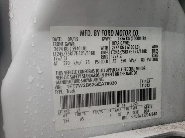Photo 10 from auction – 2016 FORD F250 SUPER with VIN 1FT7W2B62GEA78030