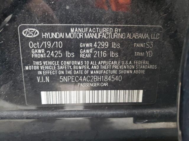 Photo 10 from auction – 2011 HYUNDAI SONATA SE with VIN 5NPEC4AC2BH184540