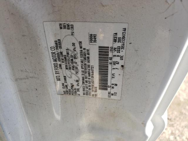 Photo 10 from auction – 2005 FORD RANGER with VIN 1FTYR10D15PA44721