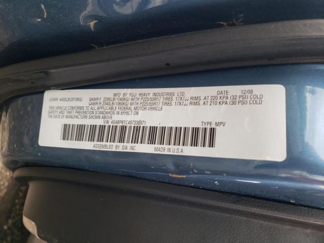 Photo 10 from auction – 2009 SUBARU OUTBACK 2. with VIN 4S4BP61C497338971