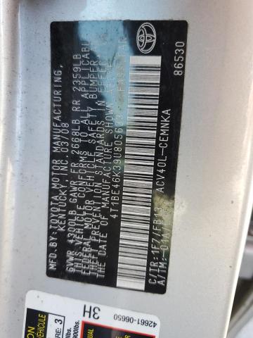 Photo 10 from auction – 2009 TOYOTA CAMRY BASE with VIN 4T1BE46K39U805633