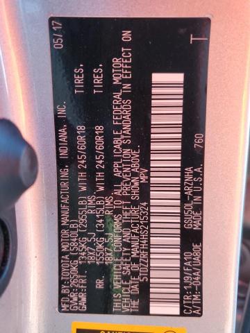Photo 10 from auction – 2017 TOYOTA HIGHLANDER with VIN 5TDZZRFH4HS215324